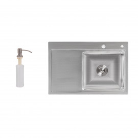 Набор 2 в 1 Lidz кухонная мойка H7851R 3.0/0.8 мм Brush + дозатор для моющего средства