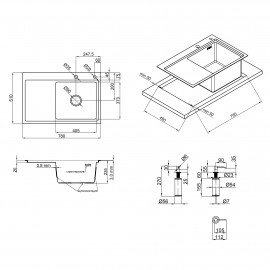 Набор 2 в 1 Lidz кухонная мойка H7851R 3.0/0.8 мм Brush + дозатор для моющего средства