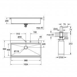 Набор Grohe мойка кухонная K800 31586SD0 + дозатор для моющего средства Contemporary 40536000