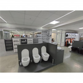 Стенд Qtap для керамики, универсальный с тумбой под умывальники 1200х2500х1500 мм, графит (комплект)