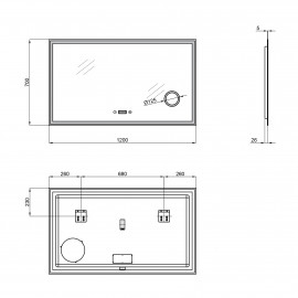 Зеркало Qtap Stork 1200х700 с LED-подсветкой QT1578142270120W