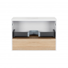 Тумба подвесная Qtap Robin 600х476х470 White/Whitish oak со столешницей QT1379TPН6001WWO