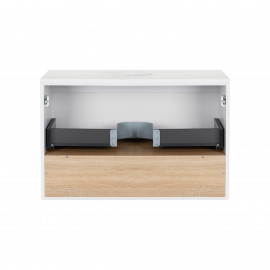 Тумба подвесная Qtap Robin 800х480х470 White/Whitish oak со столешницей QT1379TPН8001WWO