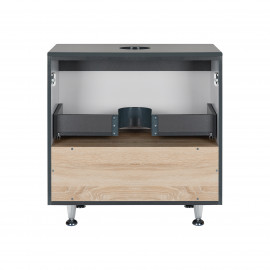 Тумба напольная Qtap Robin 600х616х437 Graphite/Whitish oak со столешницей QT1380TNН6002GWO