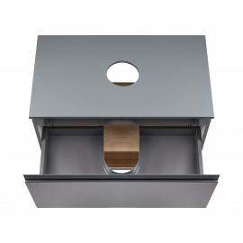 Тумба напольная Qtap Robin 800х616х437 Graphite/Whitish oak со столешницей QT1380TNН8002GWO