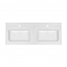 Раковина двойная Qtap Albatross 1210х467х195 White с донным клапаном QT0111FL8167GW