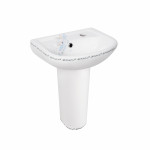 Раковина напольная с пьедесталом детская Qtap Baby 375x305x520 White с рисунком, с донным клапаном QT2311LP304BW