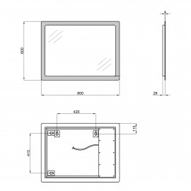Зеркало Qtap Aquarius 600х800 с LED-подсветкой, Reverse QT21786502W