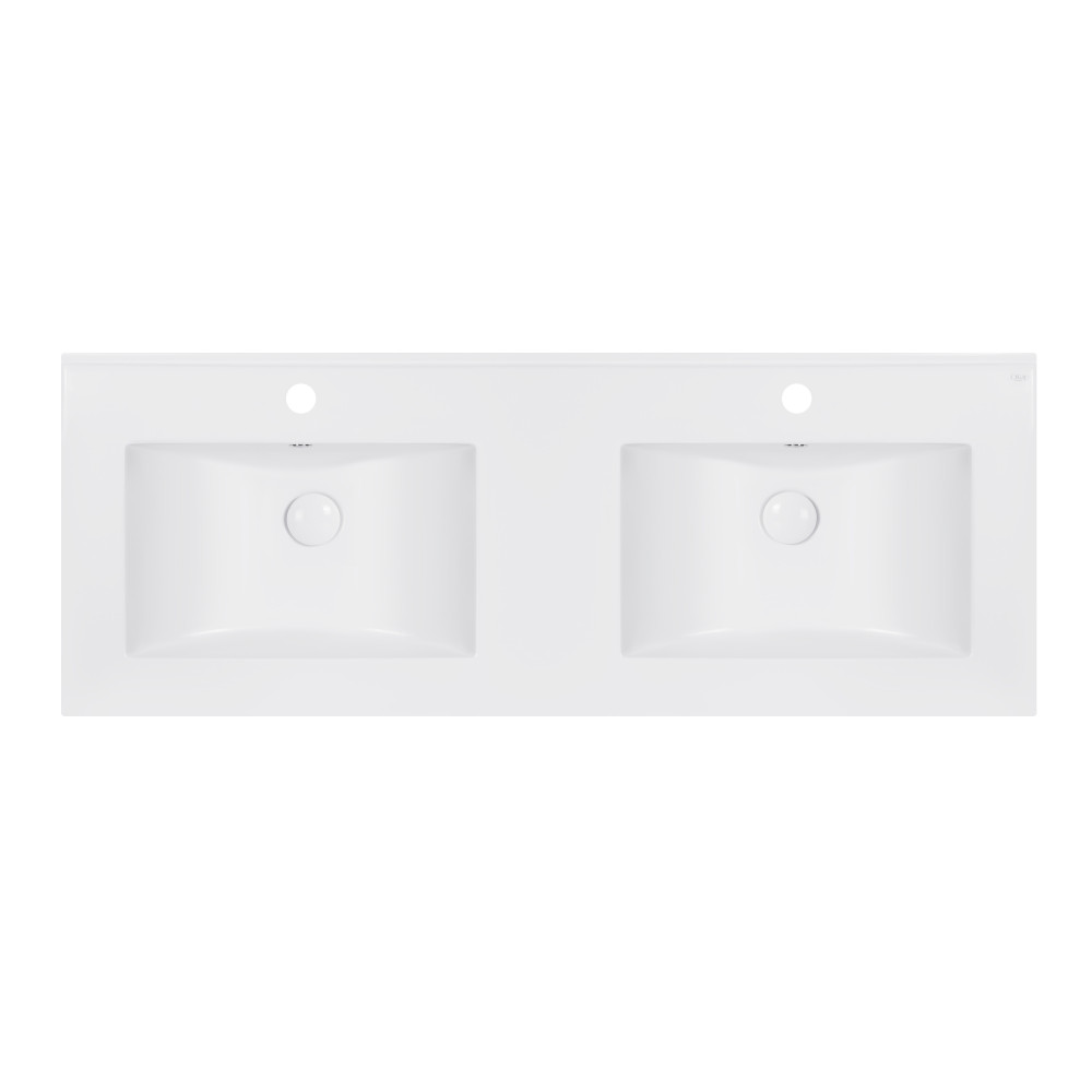 Раковина двойная Qtap Albatross ED 1200х460х180 White с донным клапаном QT01119120EDW