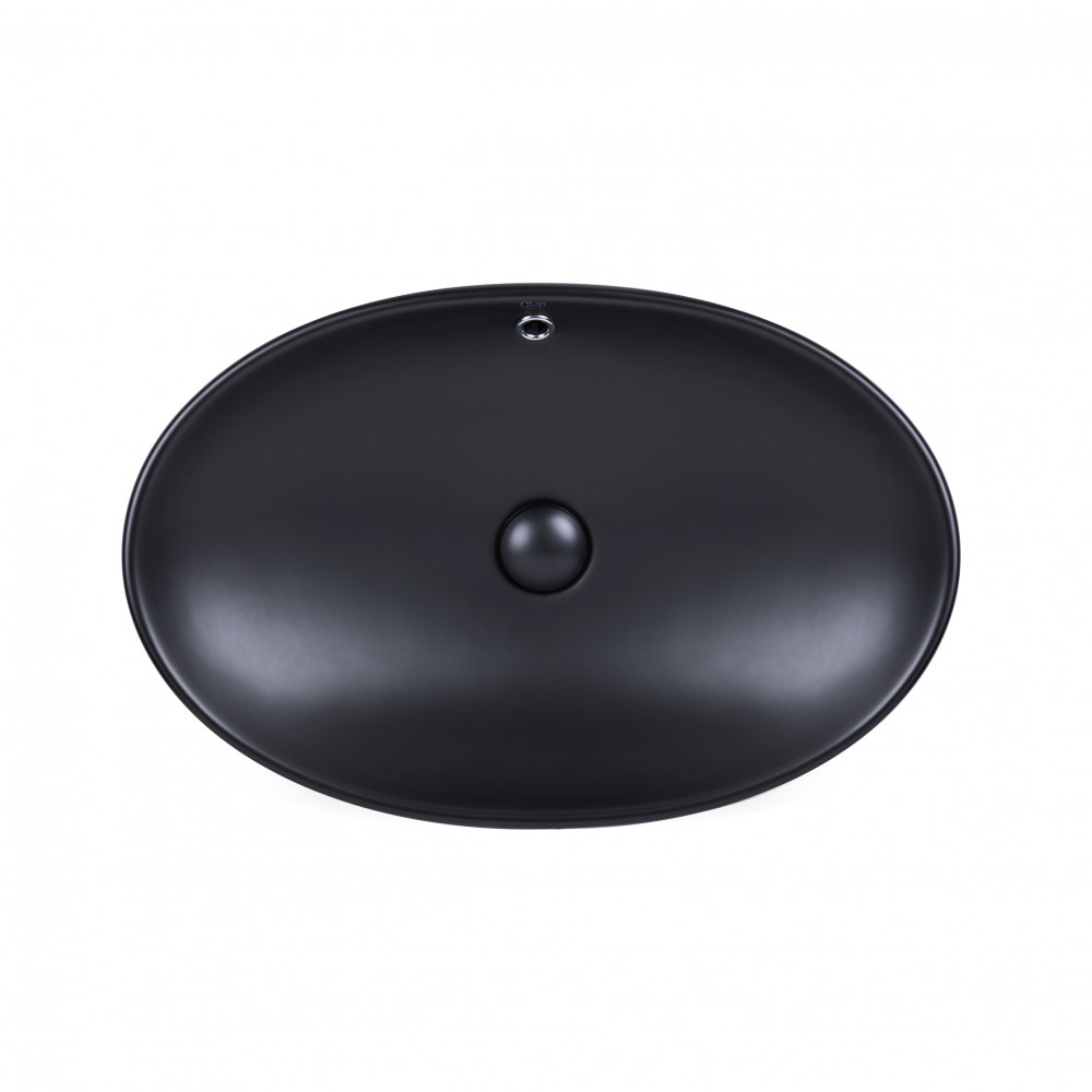 Раковина-чаша Qtap Dove 625х415х150 Matt black с донным клапаном QT063077MBMB