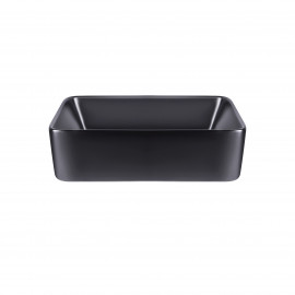 Раковина-чаша Qtap Tern 475х370х140 Matt black с донным клапаном QT172074MBMB