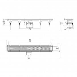 Трап Qtap Pisces CRM50800304 линейный с комбинированным затвором и нержавеющей решеткой