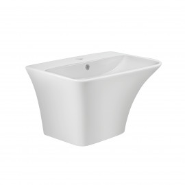 Раковина подвесная моноблок Qtap Crow 600х430х385 White с донным клапаном QT0511G835W