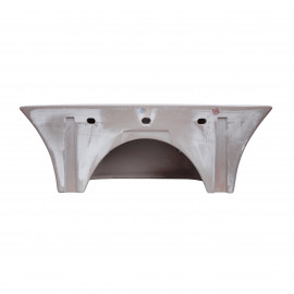 Раковина подвесная моноблок двойная Qtap Virgo 1000х410х360 White с донным клапаном QT1811G760W