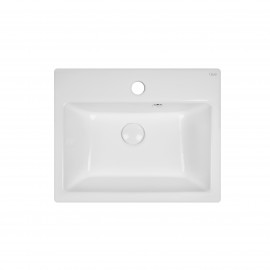 Раковина подвесная моноблок Qtap Tern 465х385х370 White с донным клапаном QT1711G803W