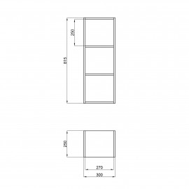 Cтеллаж подвесной Qtap Taurus 250х814х300 Whitish oak QT24762SP814WO