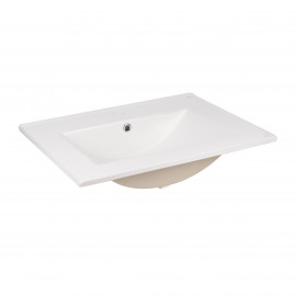 Комплект Qtap Taurus 600х580х437 White/Whitish oak тумба подвесная + раковина врезная QT2472TPT603WWO