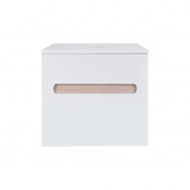 Тумба подвесная Qtap Virgo 600х476х469 White/Whitish oak со столешницей QT1879TPА601WWO