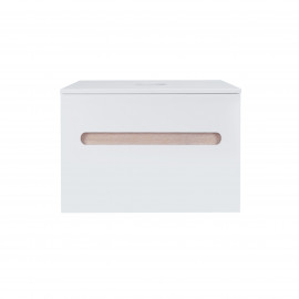 Тумба подвесная Qtap Virgo 700х476х469 White/Whitish oak со столешницей QT1879TPА701WWO