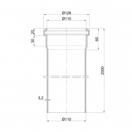 Труба ПВХ канализационная 110х3,2 2 м