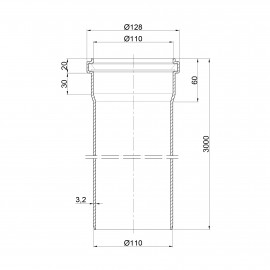 Труба ПВХ канализационная 110х3,2 3 м