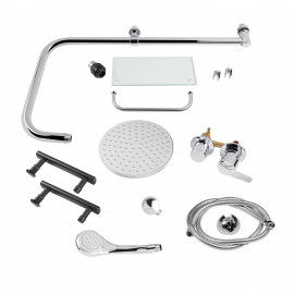 Душевой бокс Lidz Majatek SB100x100.BLA.LOW.TR, стекло прозрачное 5 мм без поддона