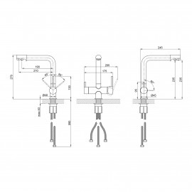 Смеситель для кухни Qtap Kuchyne 92102FC с подключением к фильтру