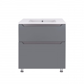 Комплект Qtap Scorpio 710х825х460 Graphite тумба напольная + раковина врезная QT1471TNВ7023070CG