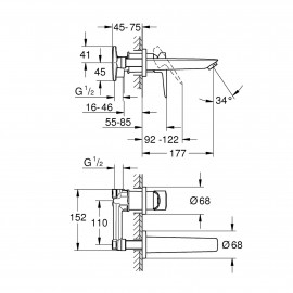 Смеситель для раковины скрытого монтажа Grohe BauLoop New 20289001