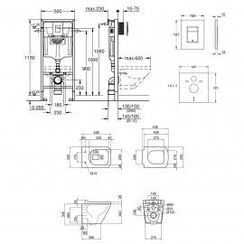 Набор инсталляция 4 в 1 Grohe Rapid SL 38772001 + унитаз с сиденьем Qtap Tern QT1733052ER