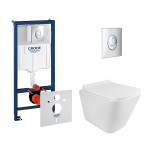 Набор инсталляция 4 в 1 Grohe Rapid SL 38721001 + унитаз с сиденьем Qtap Tern QT1733052ERW