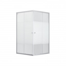 Набор Lidz душевая кабина Wiezak SC80x80.SAT.LOW.L, стекло Linie 4 мм + поддон Mazur