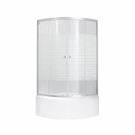 Набор Lidz душевая кабина Wieza SC80x80.SAT.HIGH.L, стекло Linie 4 мм + поддон с панелью Kupala