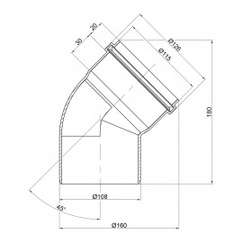 Колено ПВХ канализационное 110, 67°