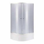 Набор Lidz душевая кабина Latwa SC90x90.SAT.HIGH.GR, стекло тонированное 4 мм + поддон с панелью Kupala