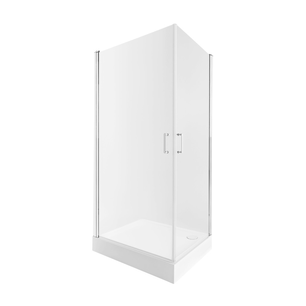 Набор Qtap душевая кабина Gemini CRM1018RC6 Clear 2020x1000x800 мм + поддон Tern 301812C 100x80x12 см с сифоном