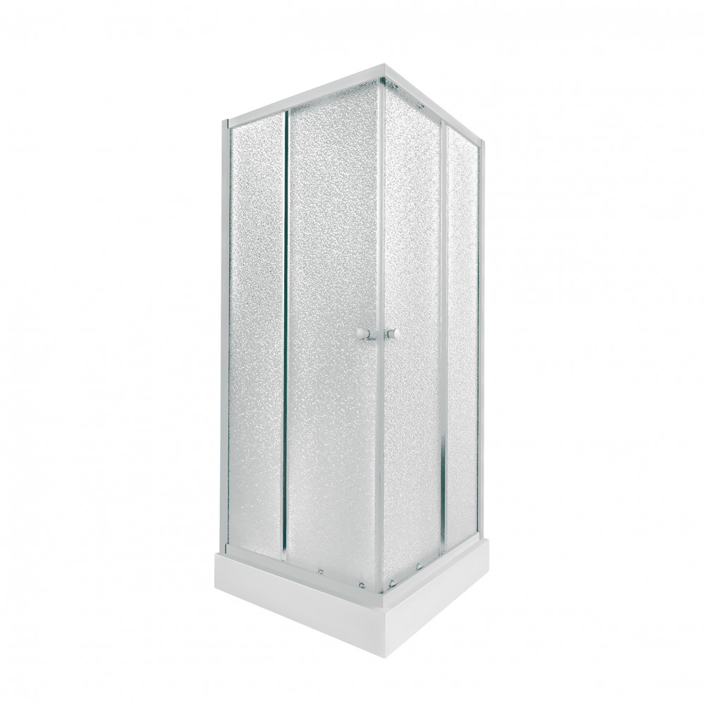 Набор Qtap душевая кабина Presto WHI1099SP5 Pear 1970x900x900 мм + поддон Tern 309912C 90x90x12 см с сифоном