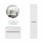 Комплект мебели для ванной Qtap Virgo тумба + раковина + зеркало + пенал QT044VI43000