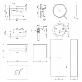 Комплект мебели для ванной Qtap Virgo тумба + раковина + зеркало + пенал QT044VI43000