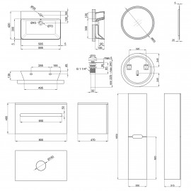 Комплект мебели для ванной Qtap Virgo тумба + раковина + зеркало + пенал QT044VI43001
