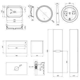 Комплект мебели для ванной Qtap тумба + раковина + зеркало + пенал QT044VI43004