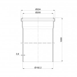 Труба ПВХ канализационная 200х3,9 1 м