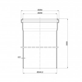 Труба ПВХ канализационная 250х4,9 3 м