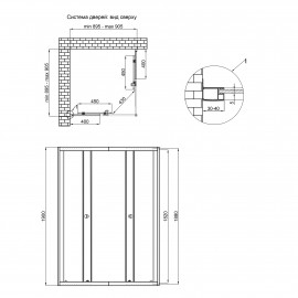 Душевая кабина Qtap Presto New CRM1099SC5 1900х900х900 мм, стекло Clear, без поддона