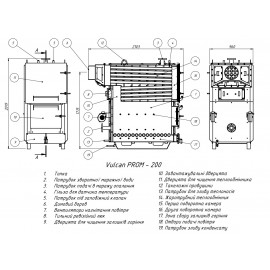 Котел твердотопливный стальной Thermo Alliance Vulcan PROM 200