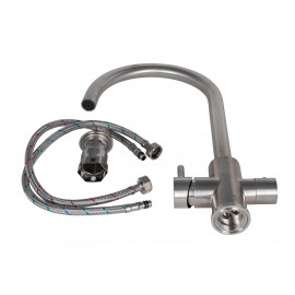 Смеситель для кухни Lidz Aria 24U-SFS, U-образный c подключением фильтра (k35)