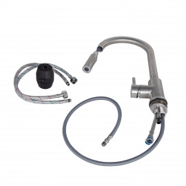 Смеситель для кухни Lidz Aria 04U-SFS с выдвижным изливом