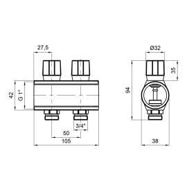 Коллектор Icma с регулировочными вентилями 1