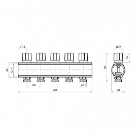 Коллектор Icma с регулировочными вентилями 1