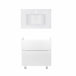 Комплект Qtap тумба напольная Scorpio 800х825х460 мм White + раковина врезная Albatross E QT71SC43962